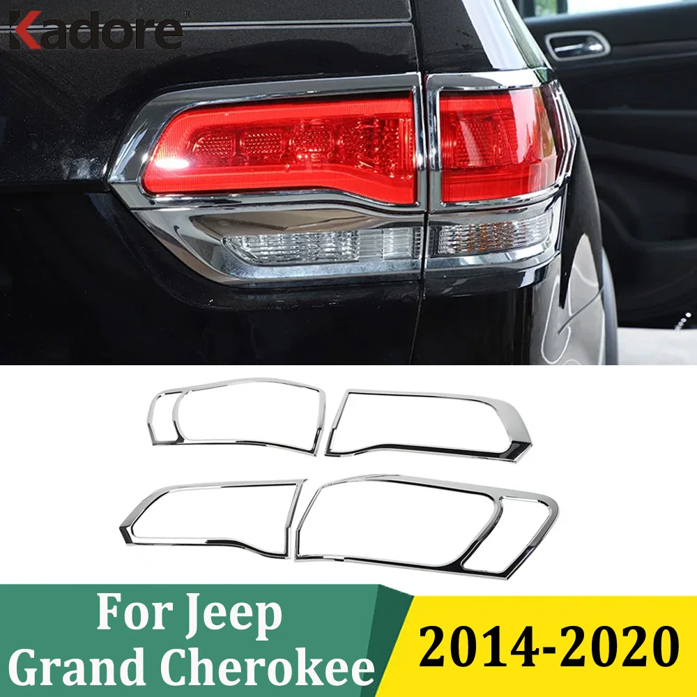 

For Jeep Grand Cherokee 2014-2020 Chrome Taillight Cover Rear Lights Frame Tail Lamp Trim Sticker Car Exterior Accessories