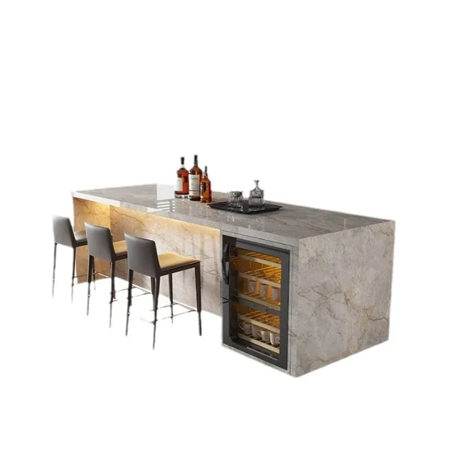 Modern Luxury Central Kitchen Island Cabinets Furniture Island Marble Top