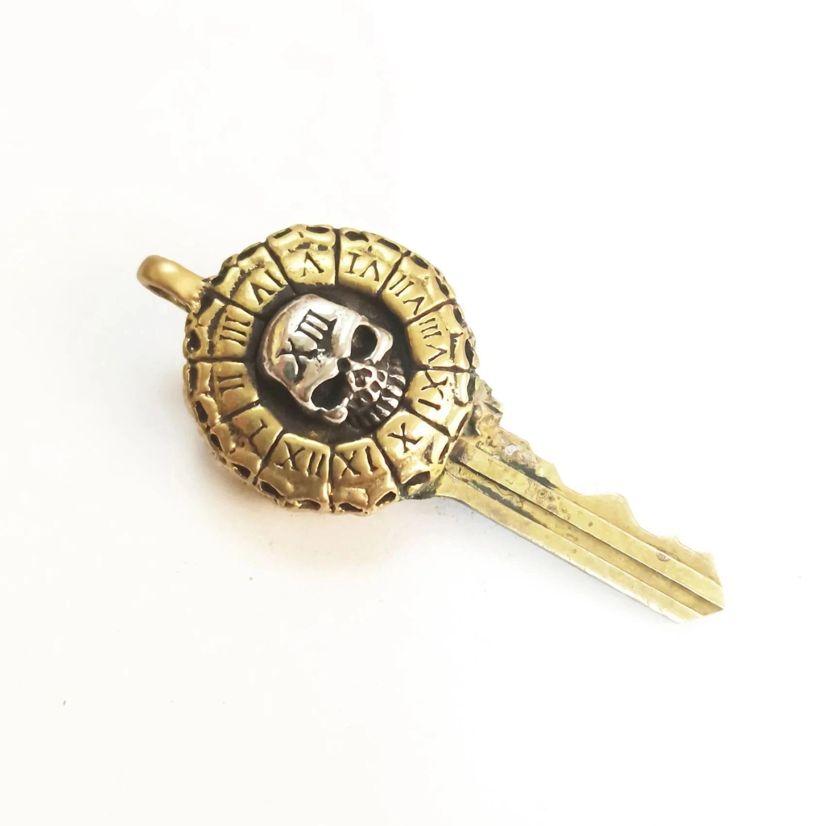 Brass Skull Key Cap Cover For House,Car,Motorcycle Key Head Topper