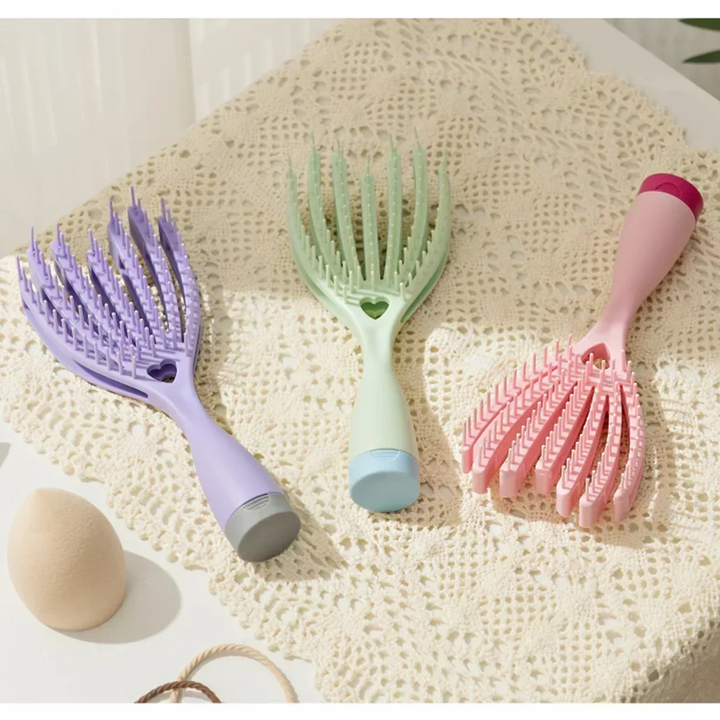 1pc Tragbare Nass und Trocken Flauschigen Kamm Haushalt Hohl Shunfa Massage Styling Kamm Haarbürste Barber Zubehör