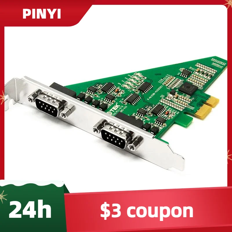 New UOTEK  2 Ports High Speed PCI-E PCI Express to RS-485 RS-422 Converter Serial Card DB9 RS485 RS422 Com Connector PCIE UT-792