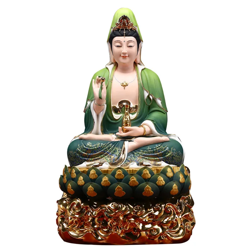 Ceramic Guanyin Bodhisattva Buddha statue pendulum household town house ornament