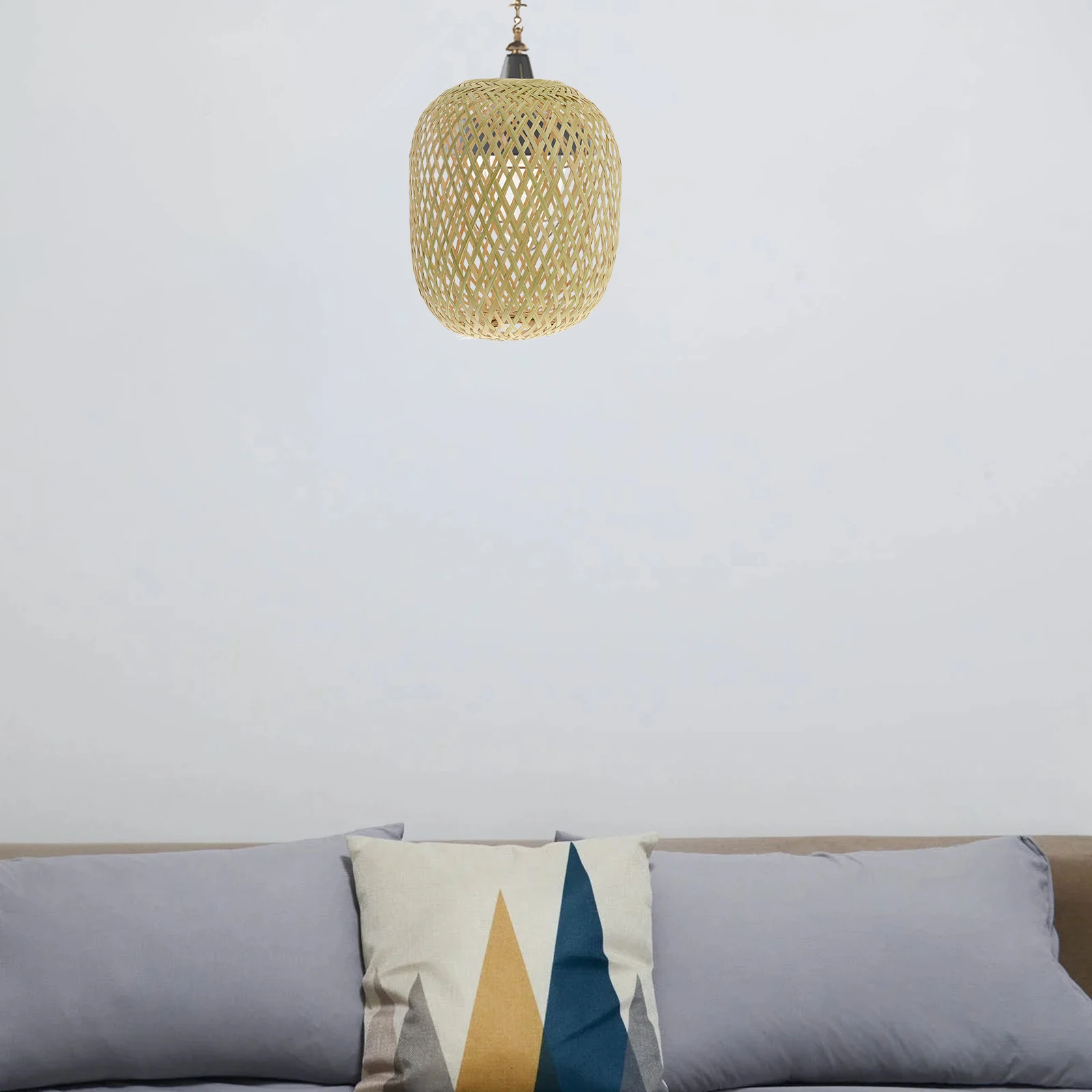 

Bamboo Woven Lampshade Premium Durable Light Cover Dustproof Easy Install Decorative Hanging Accessory Simple Style Indoor Use