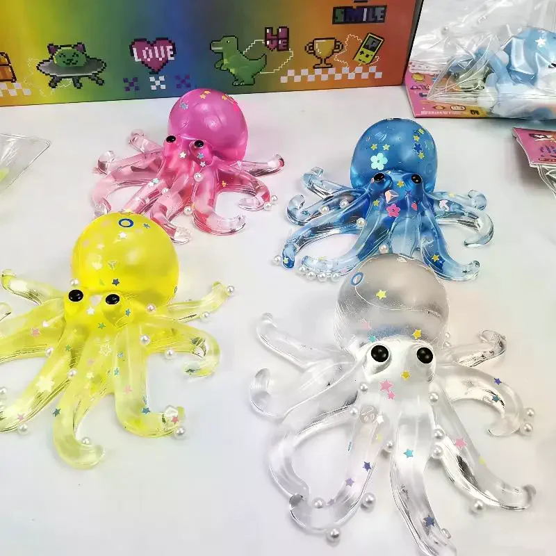 1Pcs Simulation Octopus Stress Relief Slow Rebound Toys Ocean Octopus Squeeze Fidget Toy Stretchable Sensory Decompression Gift
