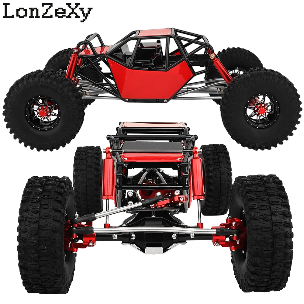 Metalen 1/10 Rc Simulatie Klimcrawler Frame Met Plastic Kooi Diy Met Scx10 Ii Rechte Assen Upgrade Auto Refit Kit Onderdelen