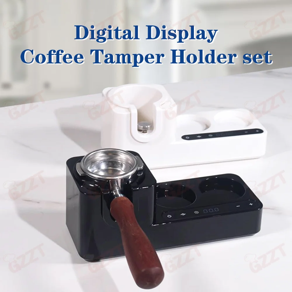 GZZT IPS Digital Display Coffee Tamper Holder Adjustable Height Holder Practical Home Espresso Tamper Stand Coffee Tool