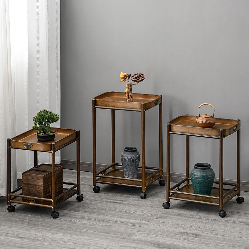 

Mahjong table coffee table movable tea rack trolley living room home