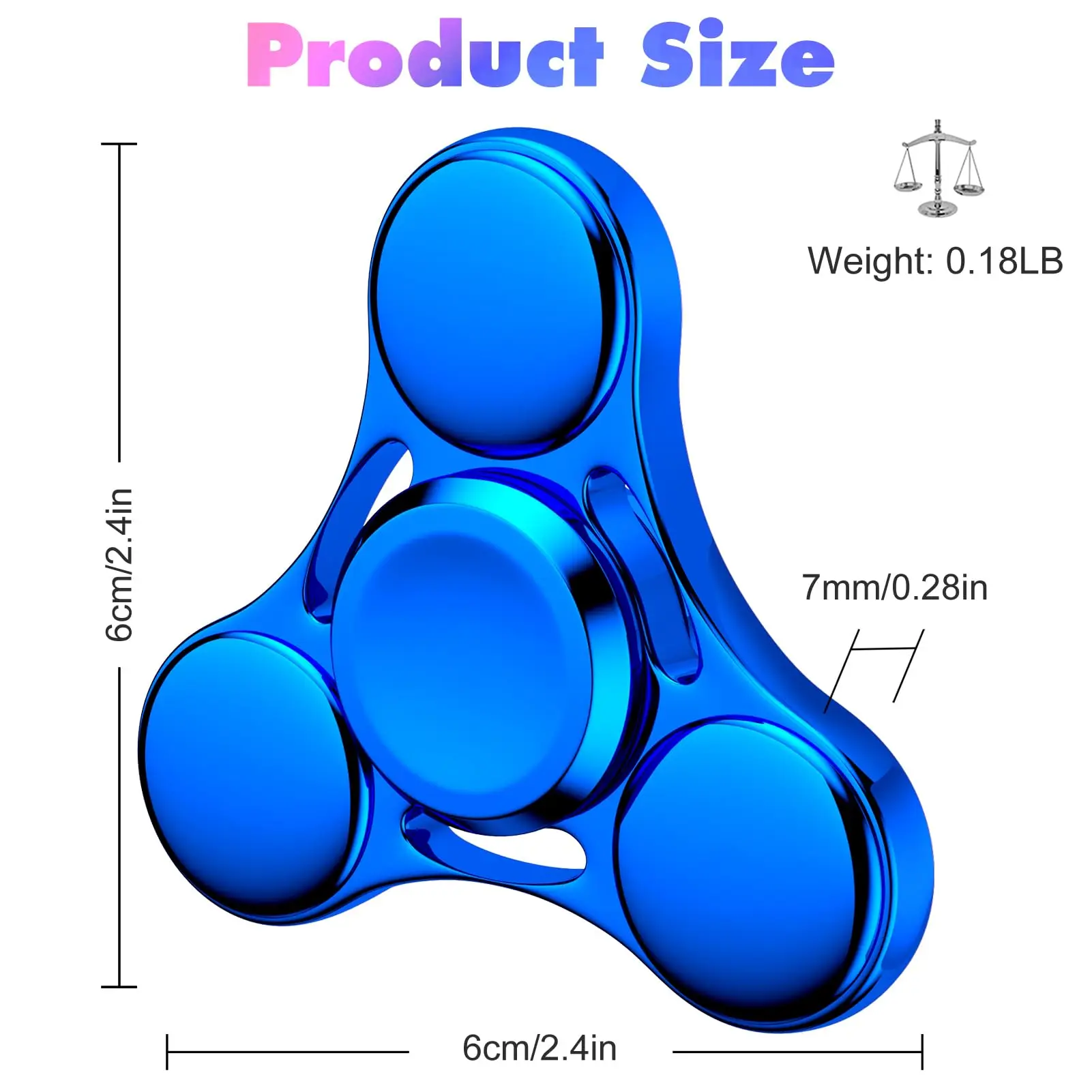 Metall Fidget Spinner Spielzeug, EDC Hand Spinner Anti Stress Relief Spielzeug, Antistress Angst Zappeln Spielzeug für Erwachsene Kinder Autismus ADHS