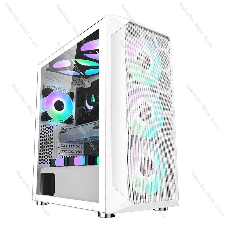 Full Tower ATX Desktop Gaming PC Case E ATX Mid Tower Chassis Support 360mm Liquid Cooling Tempered Glass Side Panel High