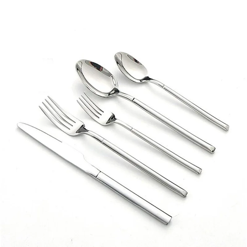 24Pcs Dinnerware Set Luxury Cutlery Steel Set QualityTableware Knives Forks Dining Dinner Set Western Food Restaurant Dinner Set