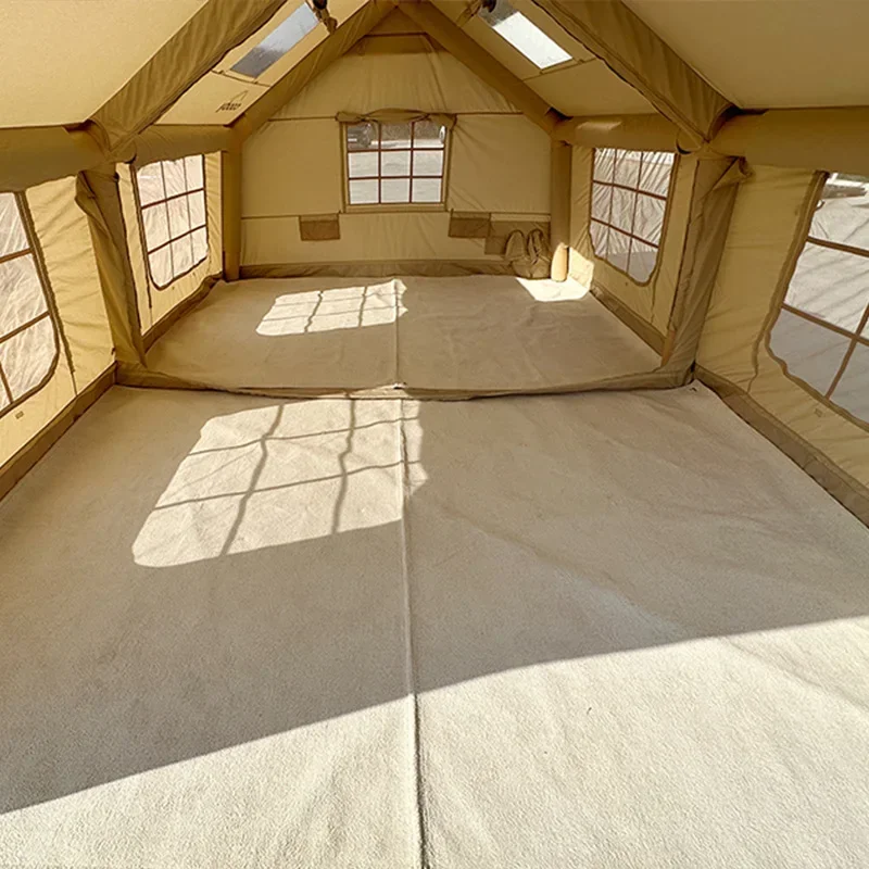 8 ㎡ خيمة كودي، سجادة خاصة بلون سادة، بطانية رياح كريمية فرنسية فاخرة، وسادة مقاومة للرطوبة عالية الإحساس #2