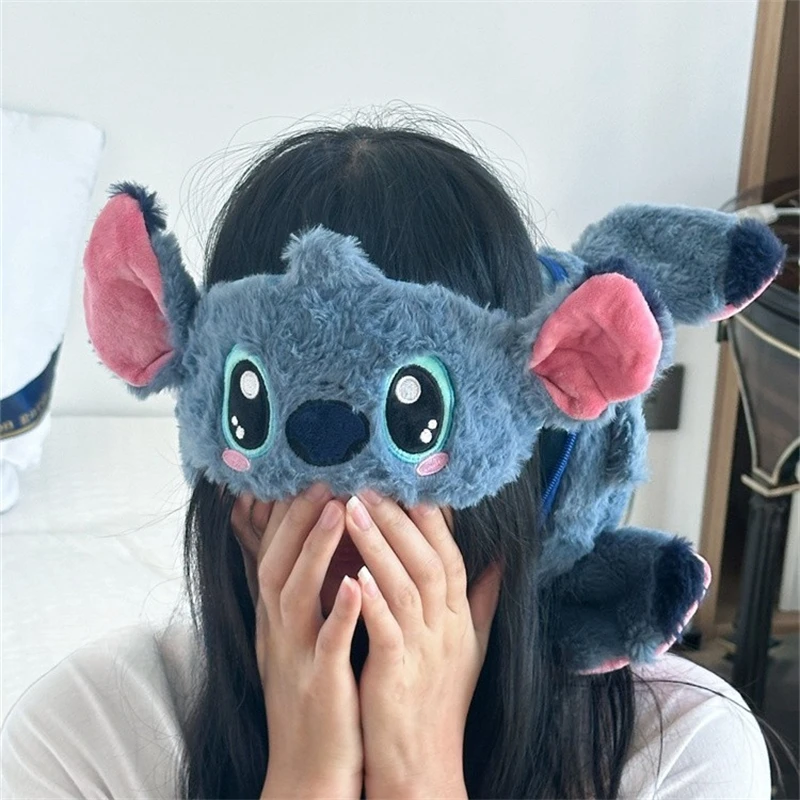 Stitch Multifunctional Eye Mask Headrest 2in1 Comfortable Travel Sleeping Neck Pillow Eyeshade Stuffed Anime Portable