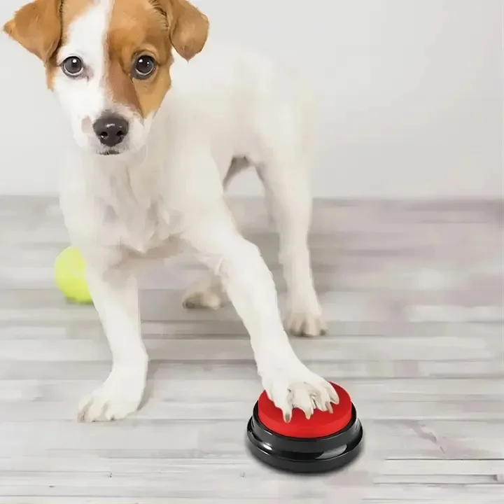 Hundespielzeug mit Aufnahmefunktion, Sprachknopf für Haustiere, Sprechende Glocke für Hundetraining, Sprachlernspielzeug für Hunde, Sprachkommunikation und Befehlsinlernung – Detail 7