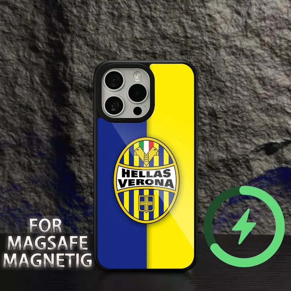 hellas verona  Phone Case For iPhone 11 12 13 14 15 Plus Pro Max Charging  Magsafe Magnetic Wireless Cover