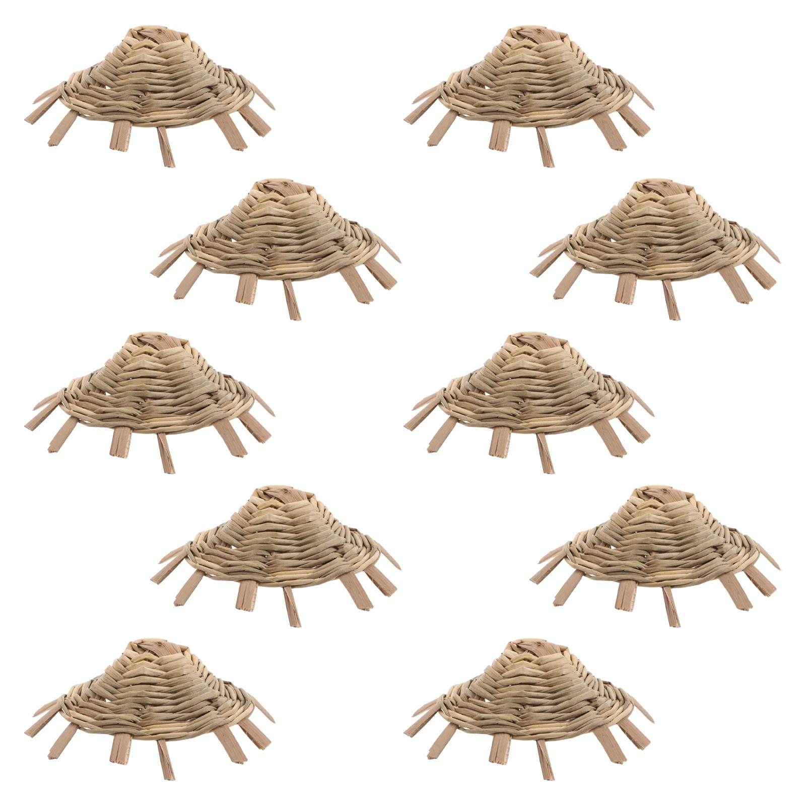

10Pcs Woven Mini Straw Hats Natural 5cm Craft Accessories for DIY Tiny Sombrero Hat Decorations
