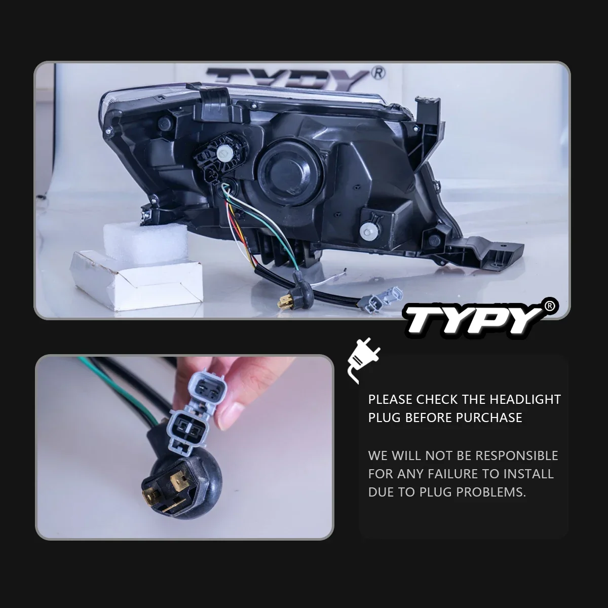 

Автомобильные фары TYPY для Toyota Hilux Vigo, 2008-2014, светодиодные фары, сигнали, автоаксессуары, дневные ходовые огни