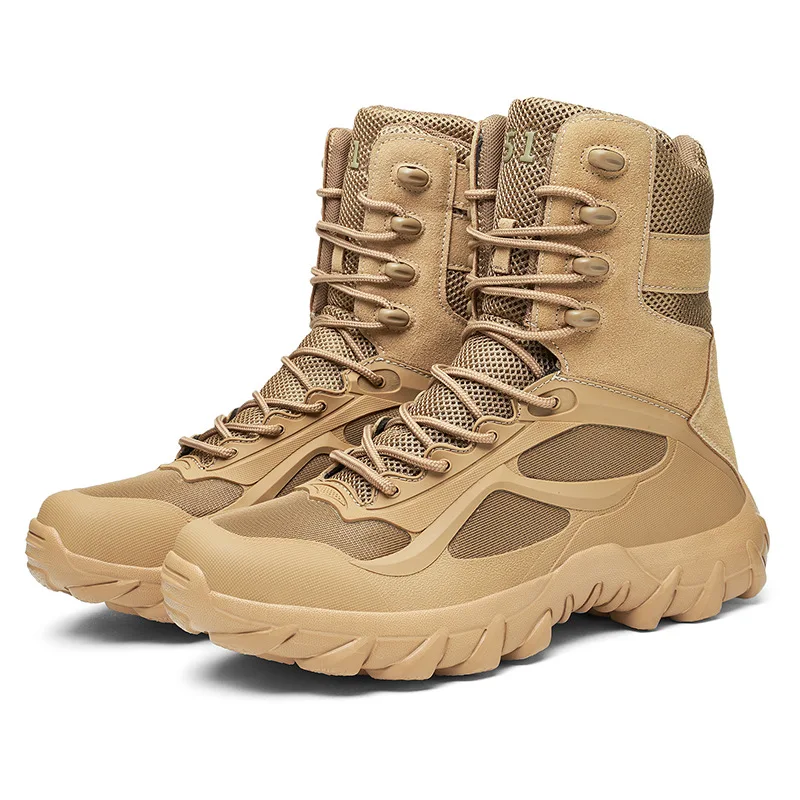 Calzado de hombre: botas de desierto de caña alta, botas de moto antideslizantes para uso en exteriores, botas de alta calidad, botas de tobillo, calzado de senderismo.