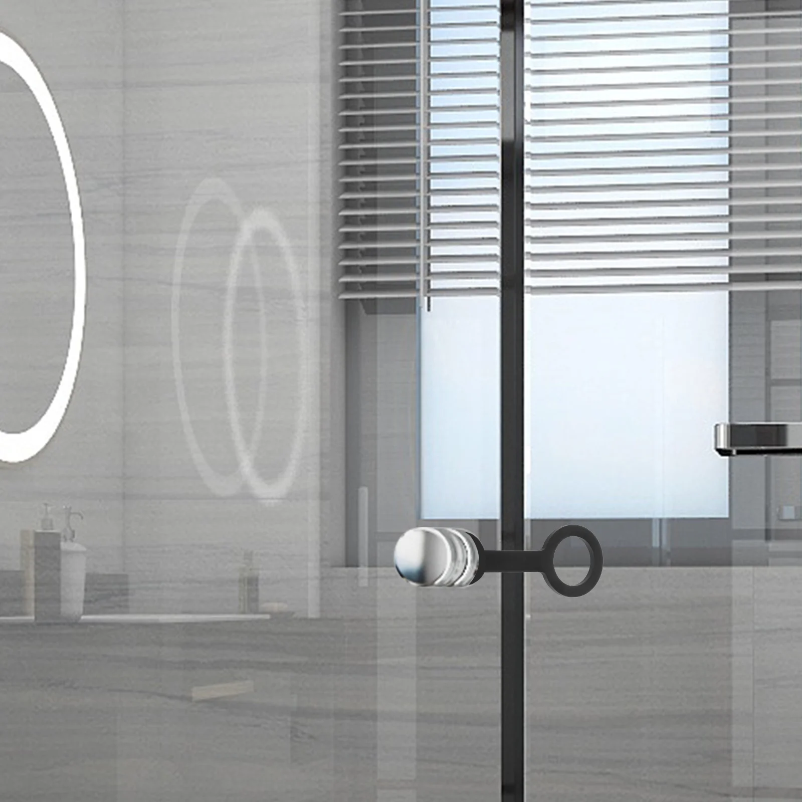 

Waterproof Rv Shower Door Latch Strap Silicone Bathroom Lock with Enhanced Security Fit for Humid Environment No Drill