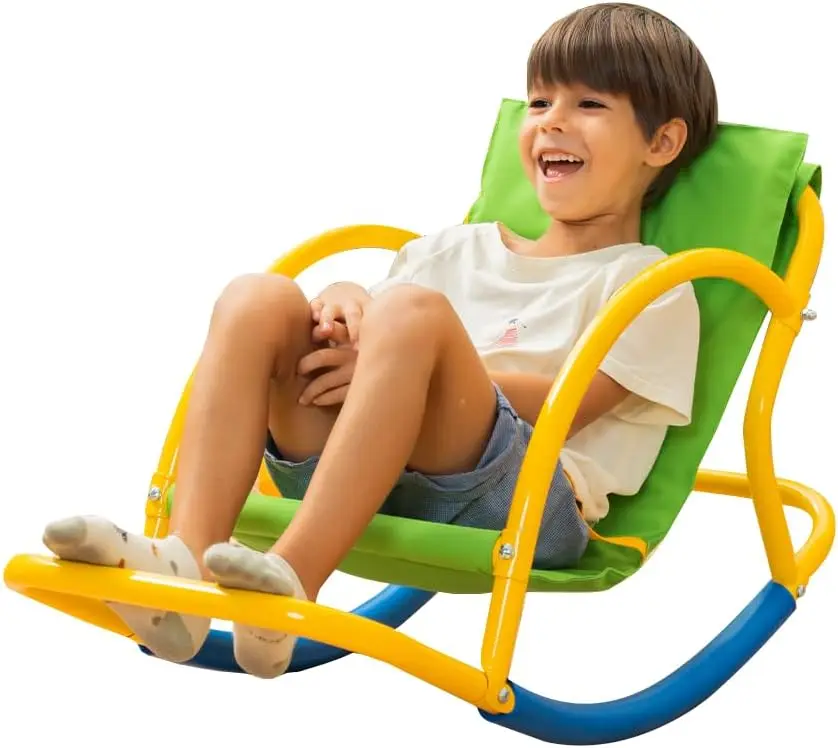 Kids Saucer Chair Seesaw - Teeter Totter for Outdoor Play - Toddler Chaise Lounge Reading Chair - Playground Equipment