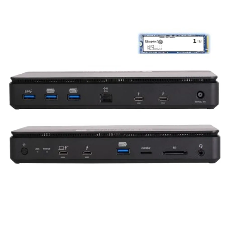 

Echo 13 Thunderbolt 5 SSD Dock with 1TB Kingston PCIe 4.0 NVMe SSD 6000MB/s Integrated Storage 4 Thunderbolt 5 Ports 2.5Gb Ethe