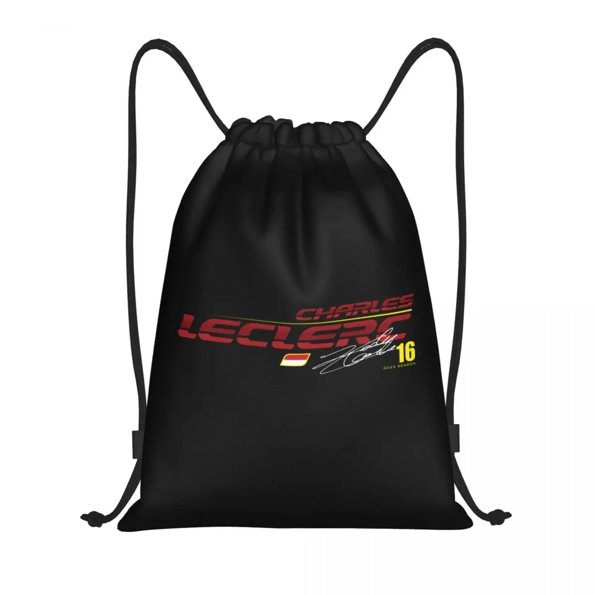 Custom  Leclerc 16 Drawstring Bag Women Men Lightweight Sport Racing Car Sports Gym Storage Backpack