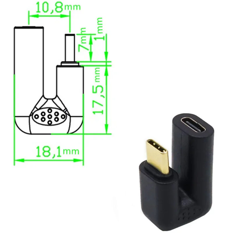 

21 Core 10Gbps USB 3.1 Type-c Male to Female U-shaped Adapter Supports Audio and Video 4K 60HZ Suitable for Mobile MacBook