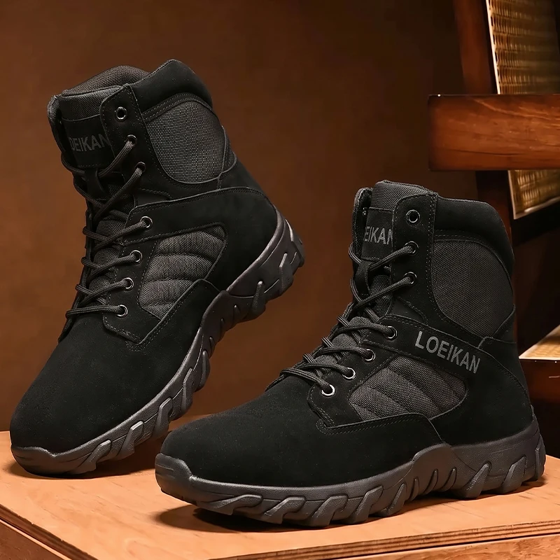 Taktische Stiefel für Herren, stoßdämpfend, rutschfest, hohe Schuhe für die Jagd, Trekking, tägliche Arbeit im Freien – Detail 4