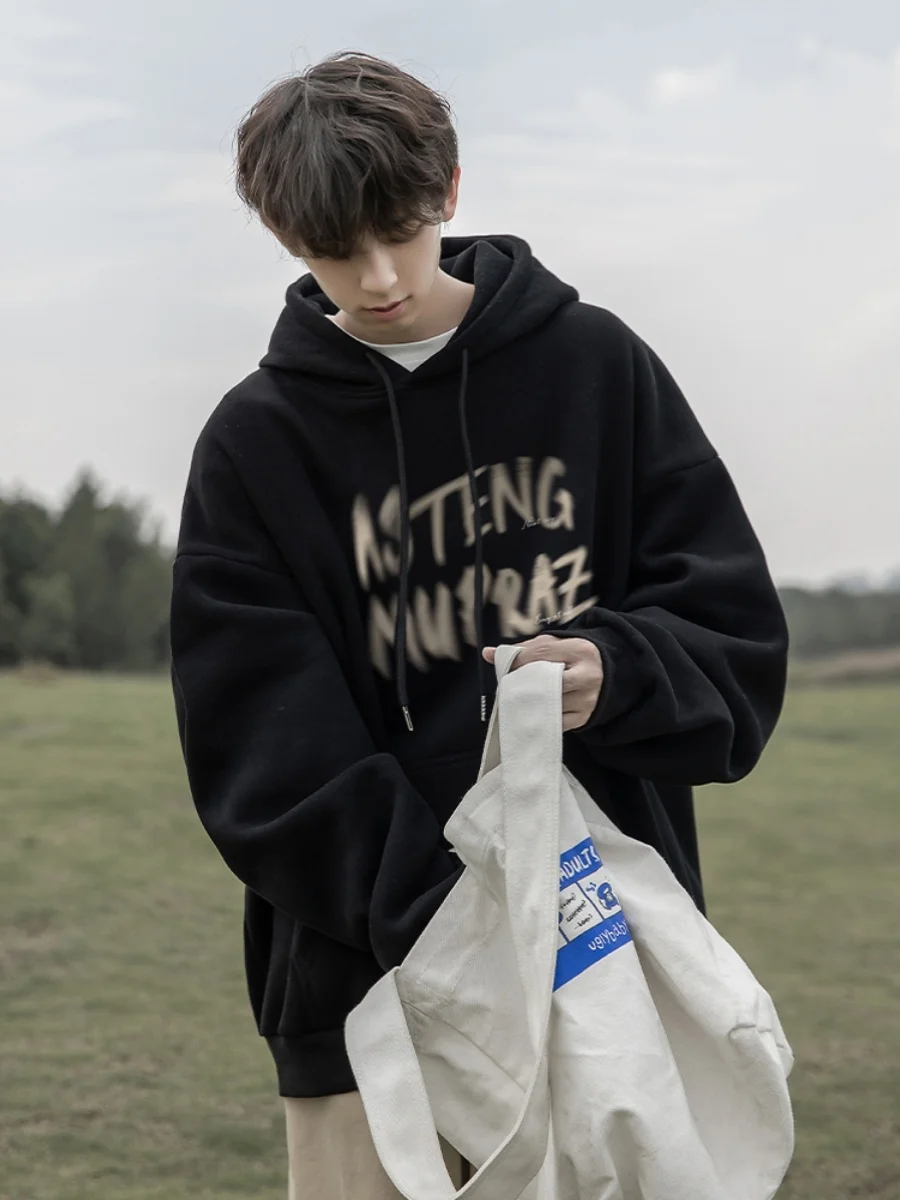 جديد 2024 مقاس كبير هوديي رجالي أمريكي Sle k أزرق 300 Pou سترة زوجين ملابس الخريف الشتاء فضفاضة تناسب عادية...