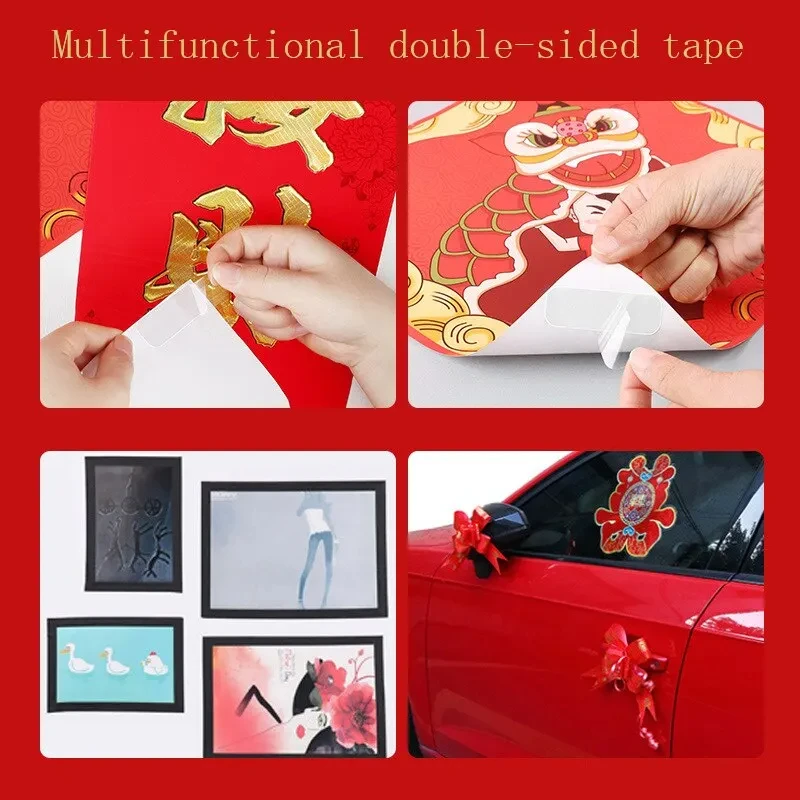 60pcs Adhesive Double Sided Nano Tape, Transparent Multifunction Traceless Removable Sticky For Paste Items, Household, Carpet