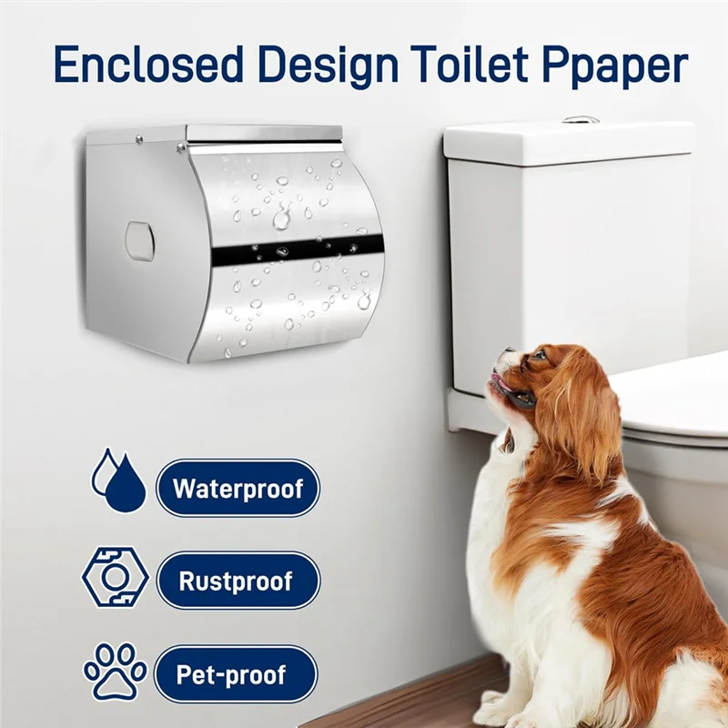 A88E-Toilettenpapierhalter zur Wandmontage, selbstklebender Toilettenpapierhalter mit Regal, wasserdichtes Badezimmer aus Edelstahl