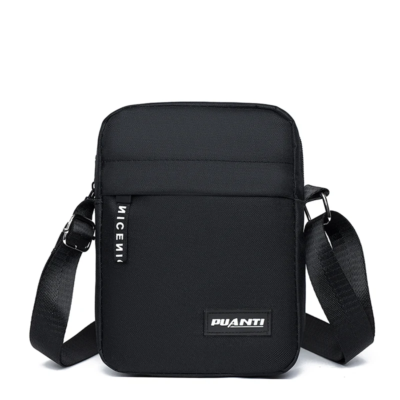 

Black adjustable shoulder bag | Unisex shoulder bag, zipper closed, durable polyester lining, suitable for daily commuting neces