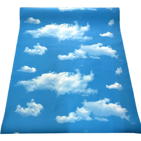 Self-adhesive Waterproof Wallpaper Blue Sky and White Clouds Three-dimensional Wall Stickers Living Room Bedroom 3D Stickers