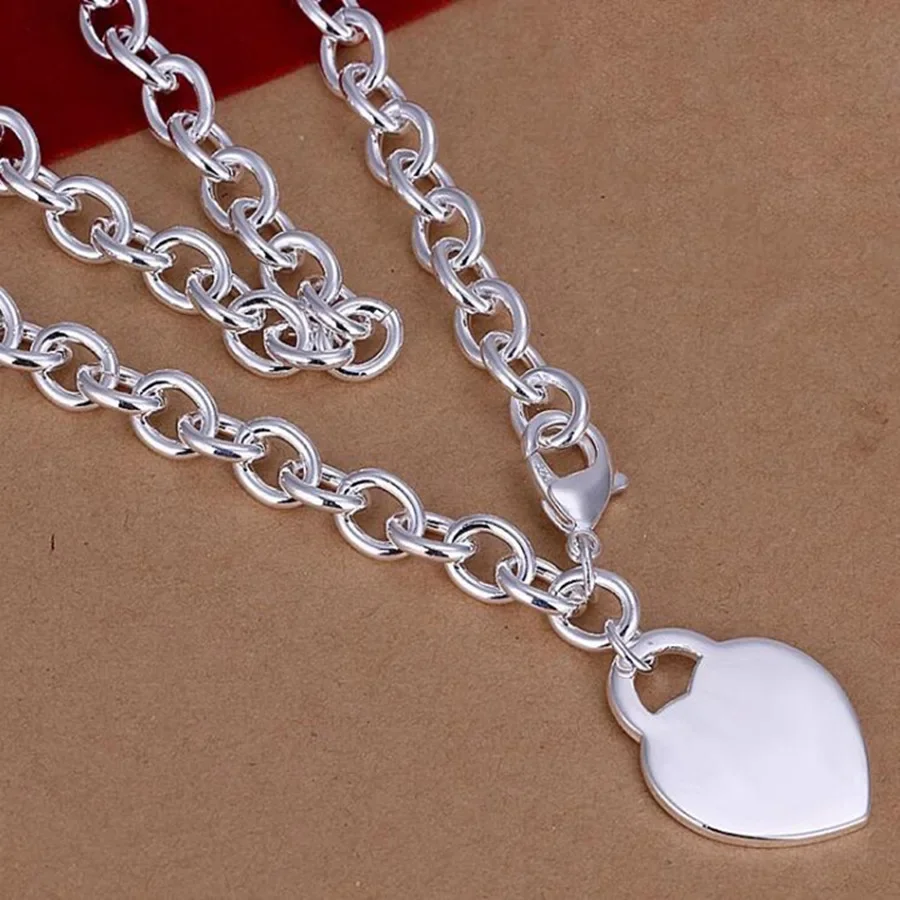 

PABEYN 925 Sterling Silver Exquisite Heart Pendant Necklace for Women Fashion Wedding Engagement Jewelry Gift