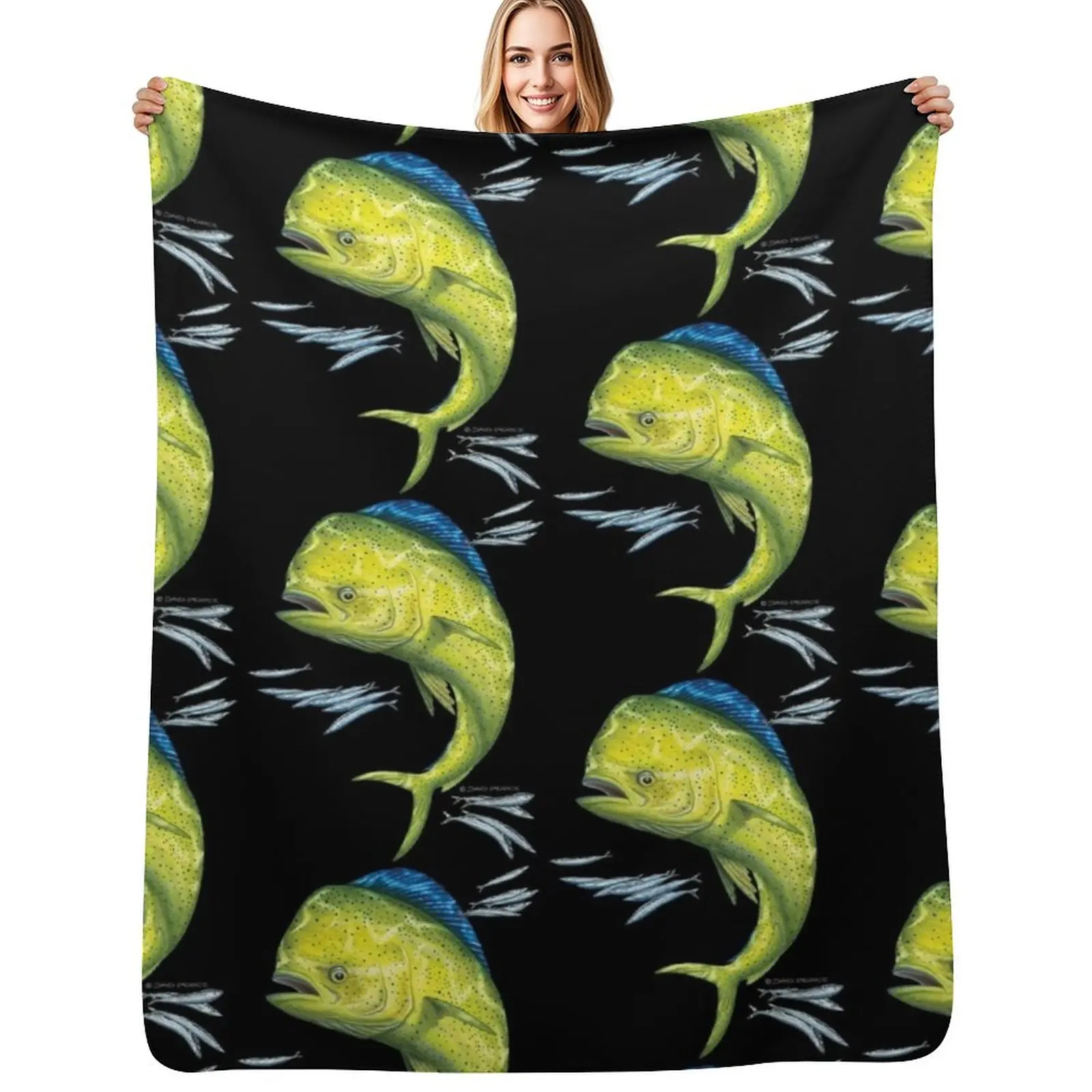 

Mahi Mahi and baitfish Throw Blanket Blankets Sofas Of Decoration For Decorative Sofa Luxury Brand Blankets For Sofas Blankets