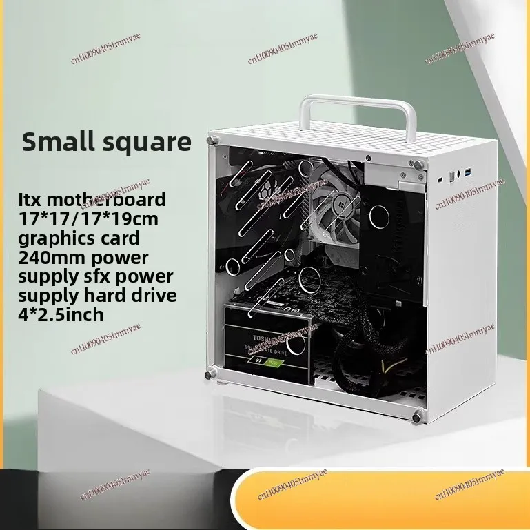 Small Square Side Through Small Chassis Mini ITX Chassis SFX Power Supply Portable Computer Mainframe Case