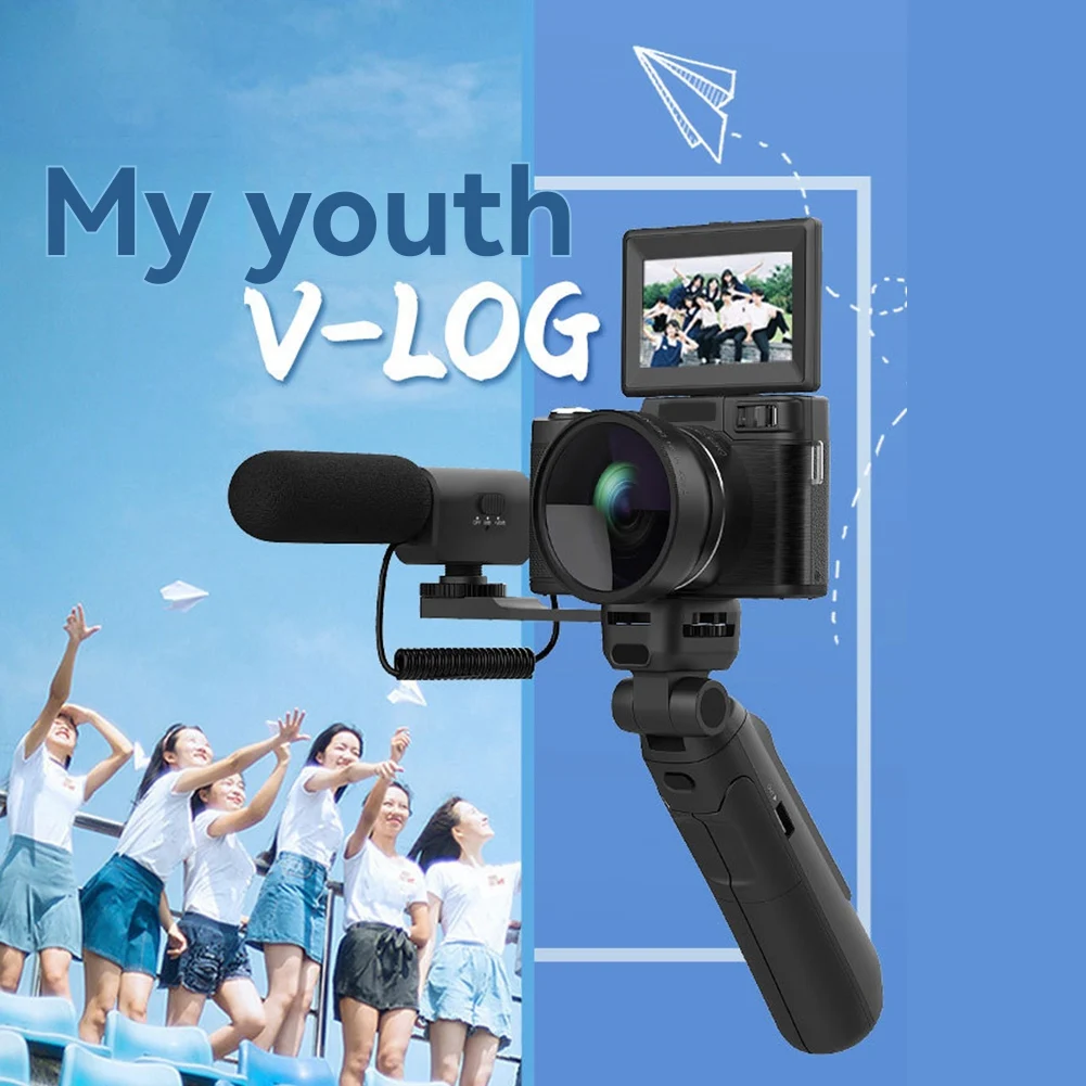 Active Phase 4K Digital Cameras for Photography, Digital Zoom Camera, Video Camera with Wide-Angle & Macro Lenses