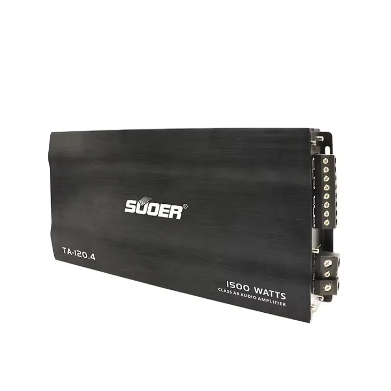 Suoer TA-120.4 1500w Max Automotive Ampere 4-Channel Class AB 12v Automotive Audio Amplifier