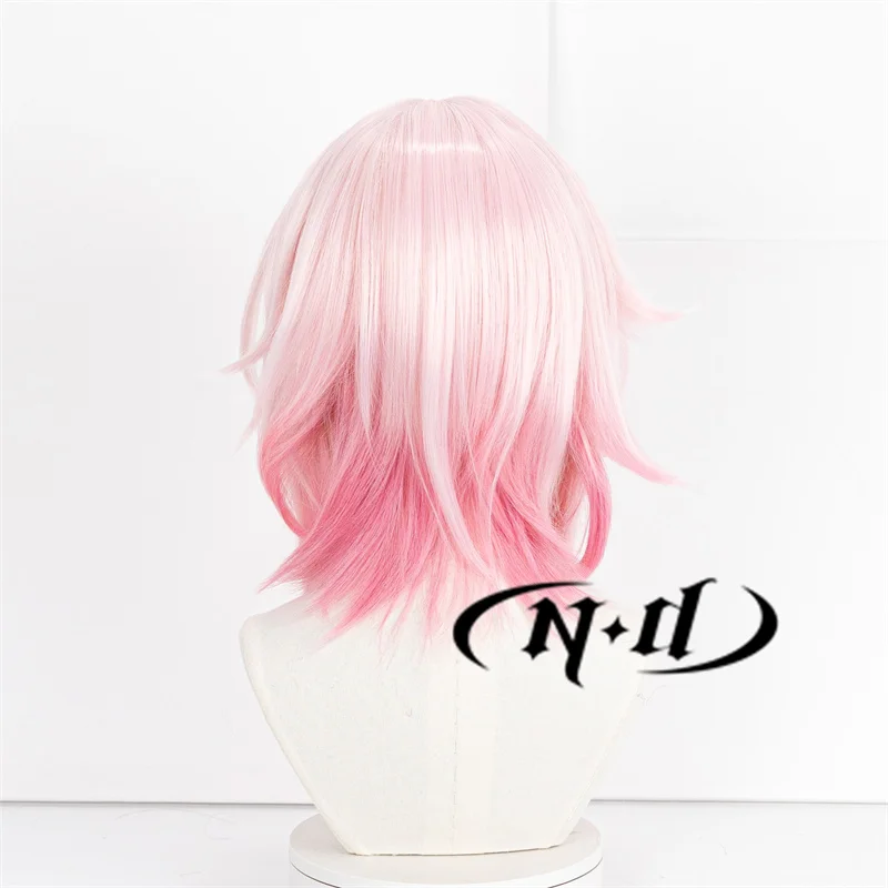 ND 7 مارس تأثيري الباروكات هونكاي ستار السكك الحديدية تأثيري شعر مستعار الوردي ل كوميك كون كوزر زي لعبة حفلة مقاومة للحرارة الاصطناعية