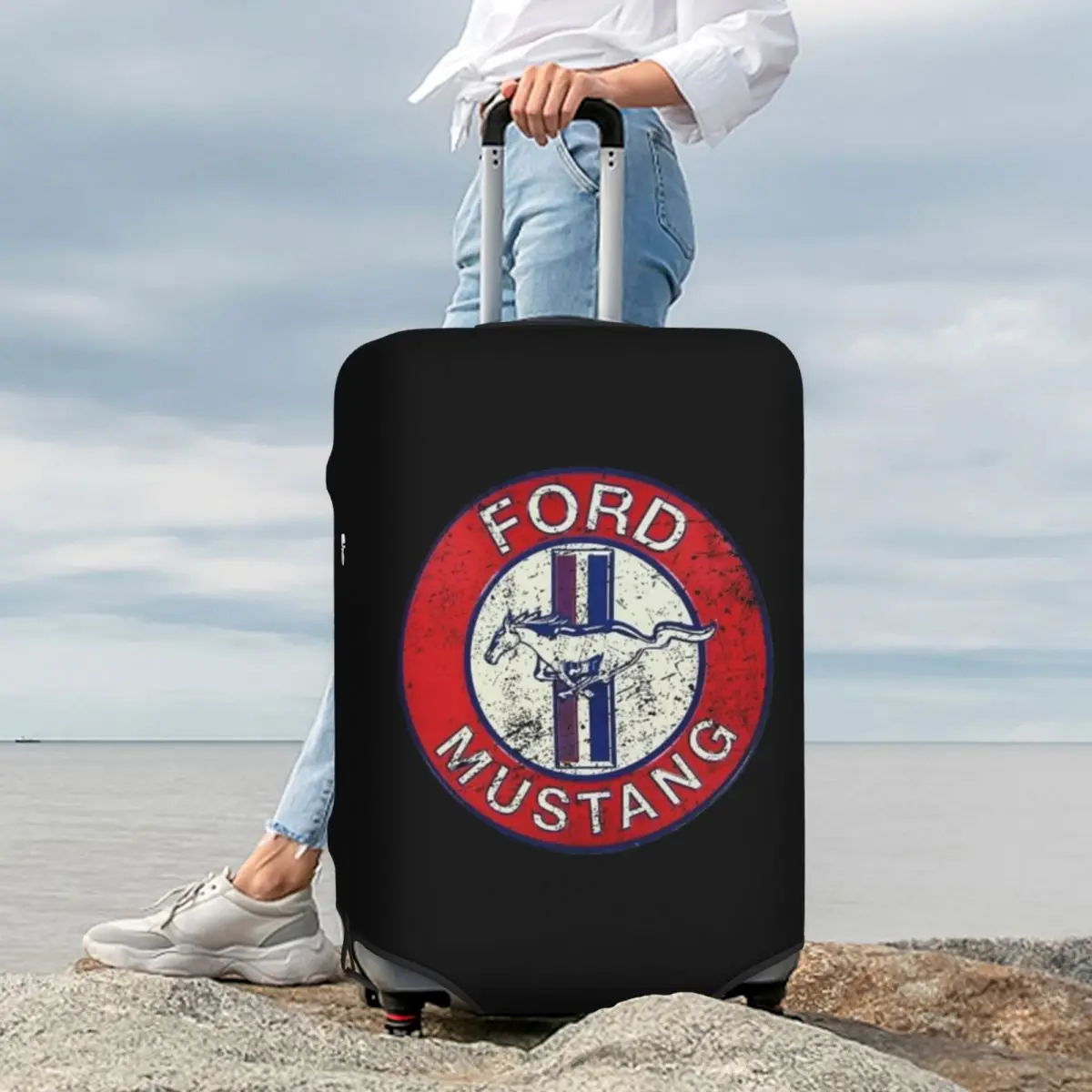 

Ford Mustang Suitcase Cover Protection Elastic Trip Luggage Protector Covers for 18-32 Inch