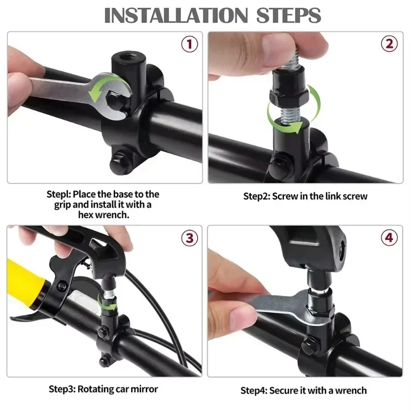 مرآة دراجة 360 درجة دوارة واسعة النطاق قابلة للتعديل للدراجات الكهربائية عاكس عاكس Retrovisor Moto Bycicle Accessories #5