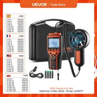 VEVOR Split Handheld Anemometer Digital Wind Speed CFM Meter Gauge Measures Wind Velocity Wind Temperature Air Flow Wind Chill
