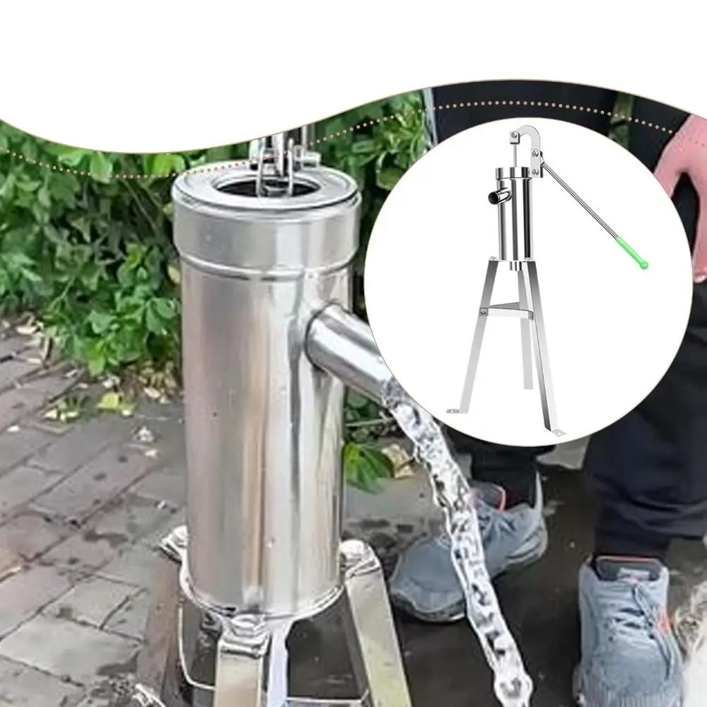 Stainless Steel Manual Well Pump Ergonomic Handle Efficient Stainless Steel Water Pump Heavy Duty Portable Suction Pump