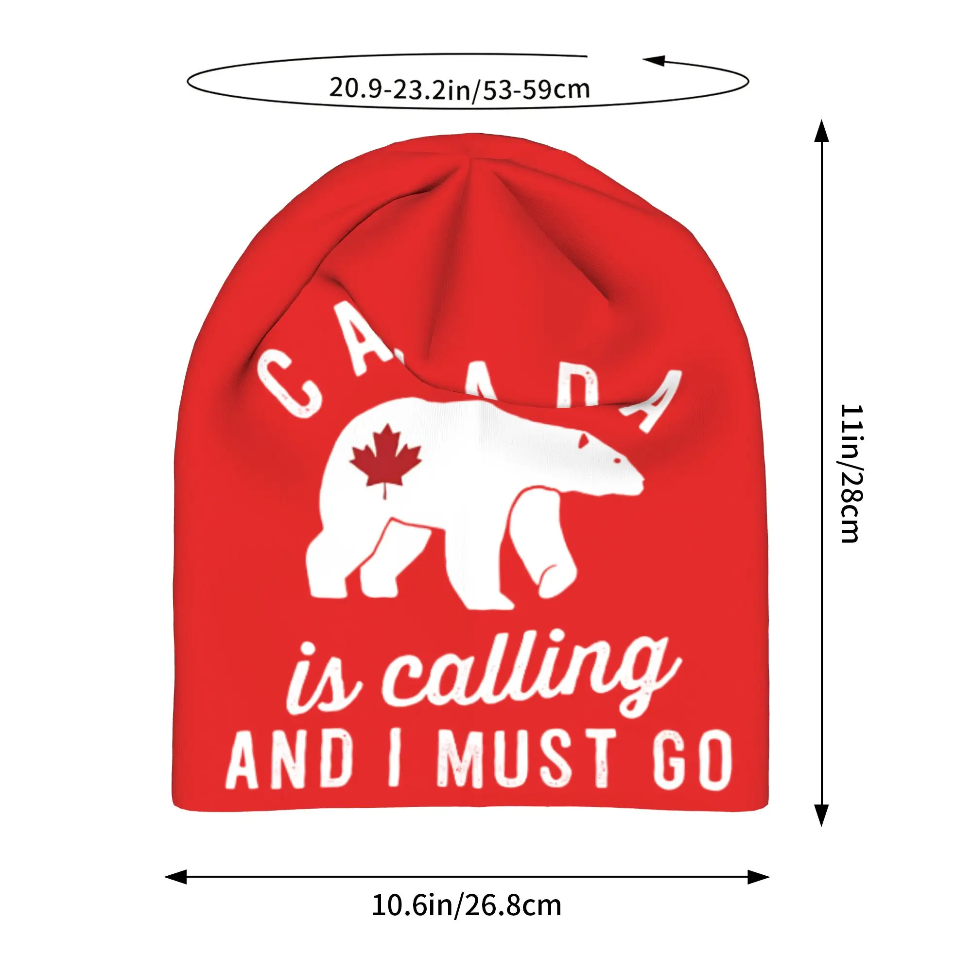 Funny Canada Is Calling and I Must Go Flag  Skull Cap Beanie Breathable  Running Hat for Men Women