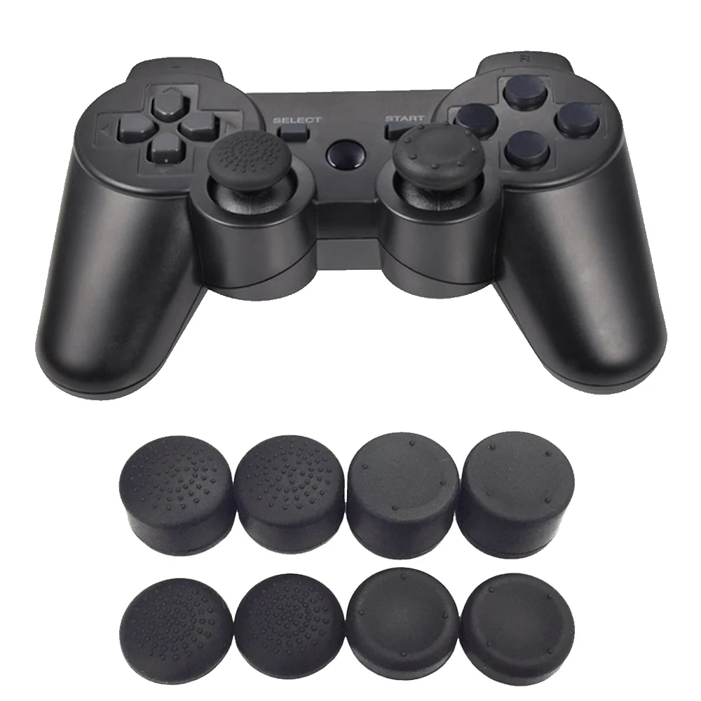 Bevigac 8Pcs Soft Silicone Heightened Anti-Slip Thumb Grip Stick Cap Cover Case for Sony PlayStation 5 4 PS5 PS4 Accessory