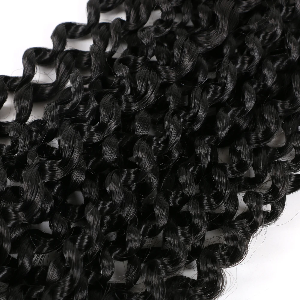 Extension Capillaire Synthétique Tressée au Crochet pour Femme Noire, 18 Pouces