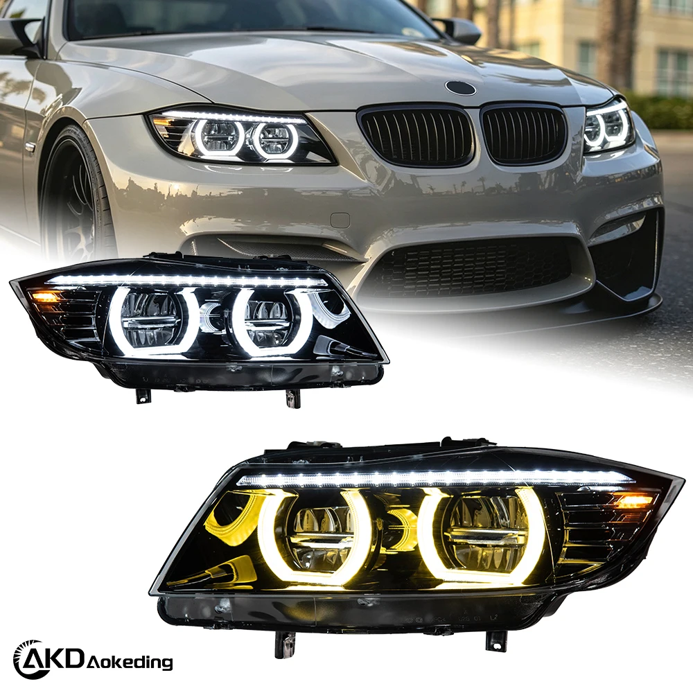 Fari Anteriori Per BMW E90 2005-2012 320I 318I 323I Serie 3, Fari LED DRL Bi-Xenon Hid, Accessori-image