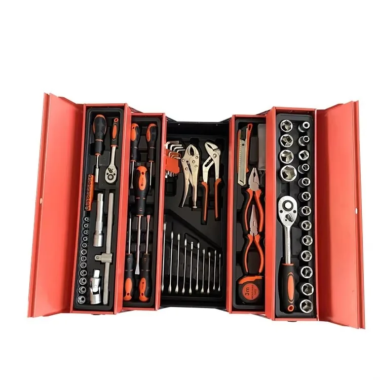 Wholesale Car Repairing 85pcs Hand Socket Security Household Auto Tool Case Wrench Socket Set Mechanical Metal Box Hand Tool Box