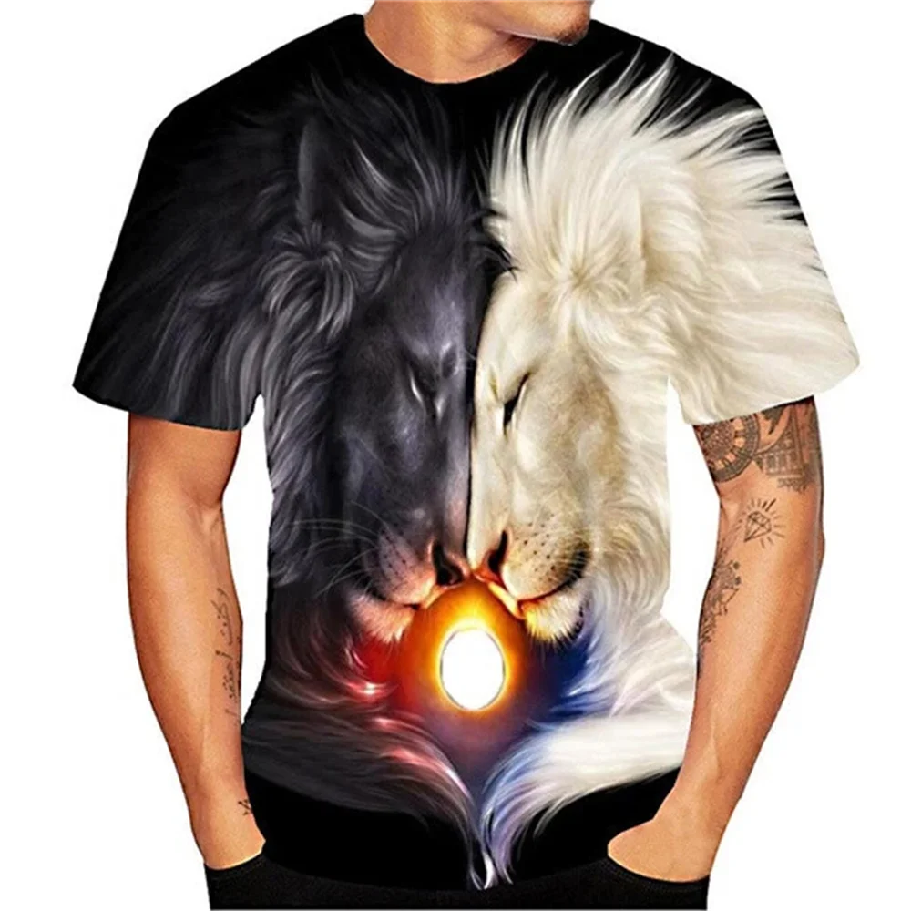 

Summer Retro Couple Animal Lion Women Men T-Shirt 3D Print Short Sleeve Unisex Tee Clothing Men Sweatshirt Fitness TShirt Tops