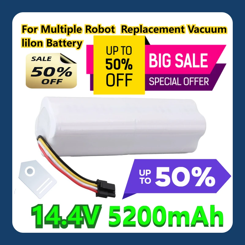 

For Multiple Robot Replacement Vacuum Battery 14.4V LiIon 5200mAh