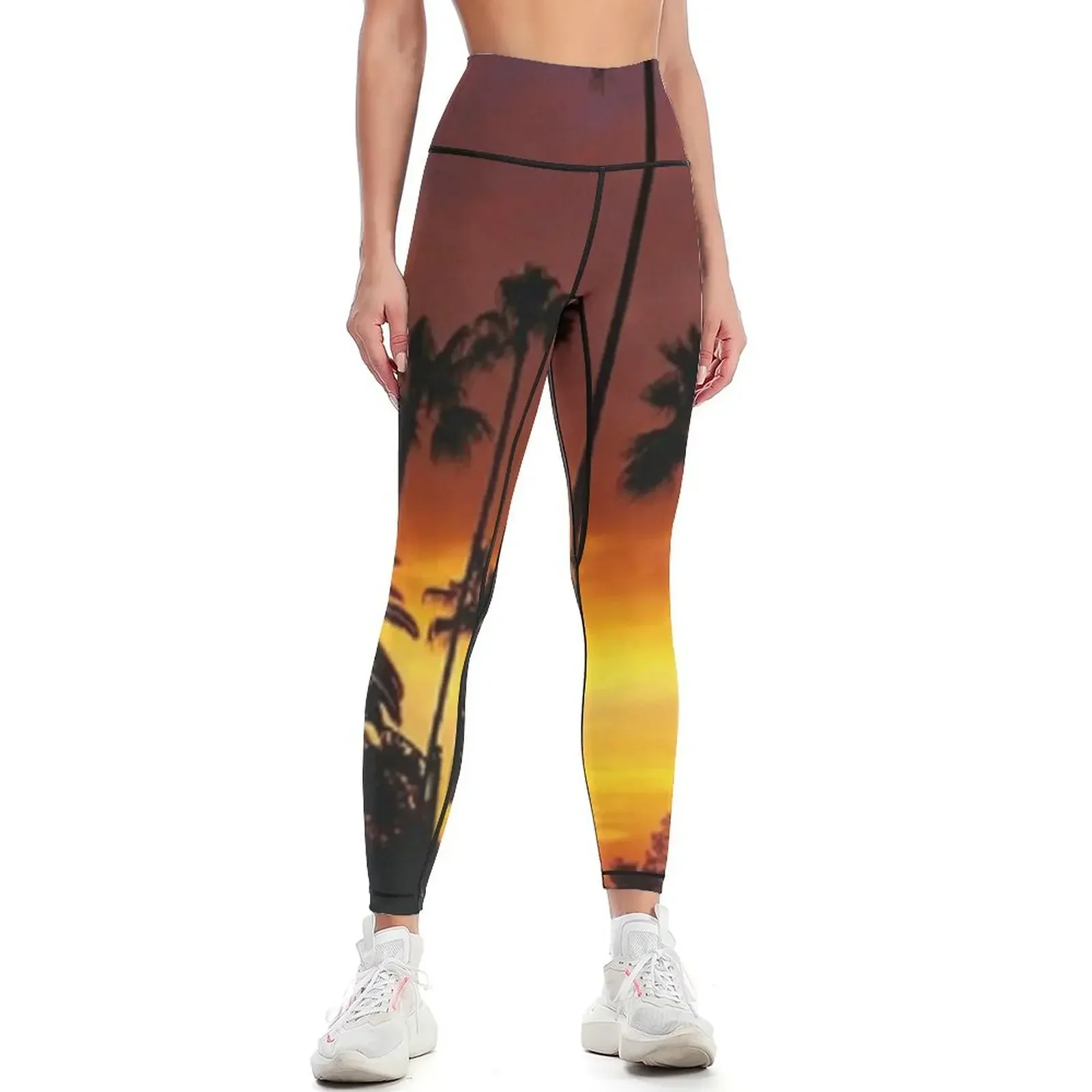 

sunset vibes!!! Leggings Legging sexy woman Women's pants workout shorts sports tennis for Womens Leggings